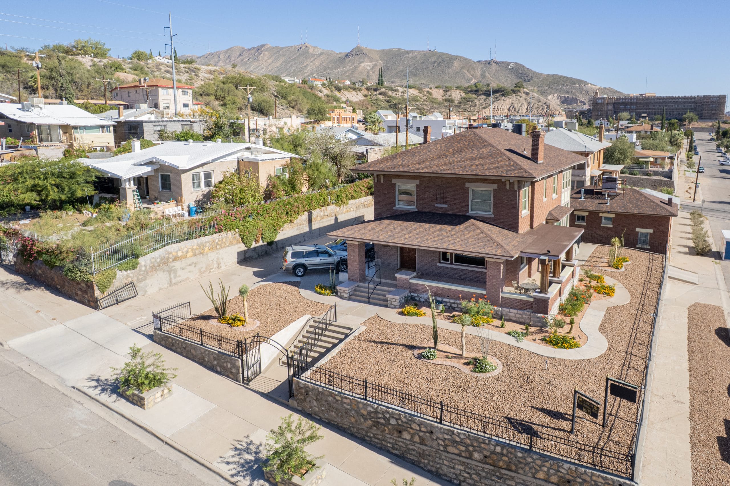 Drone image of The Law Office of Jorge Rivas, Jr. located at 1600 N. Kansas El Paso, Texas.